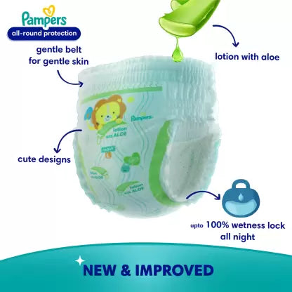 Pampers All round Protection Pants Style Baby Diapers, Newborn (NB) Size, 86 Count, Anti Rash Blanket, Lotion with Aloe Vera, Upto 5kg Diapers